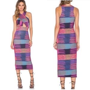 Mara Hoffman Vibrant Backless Dress in Pink and Blue